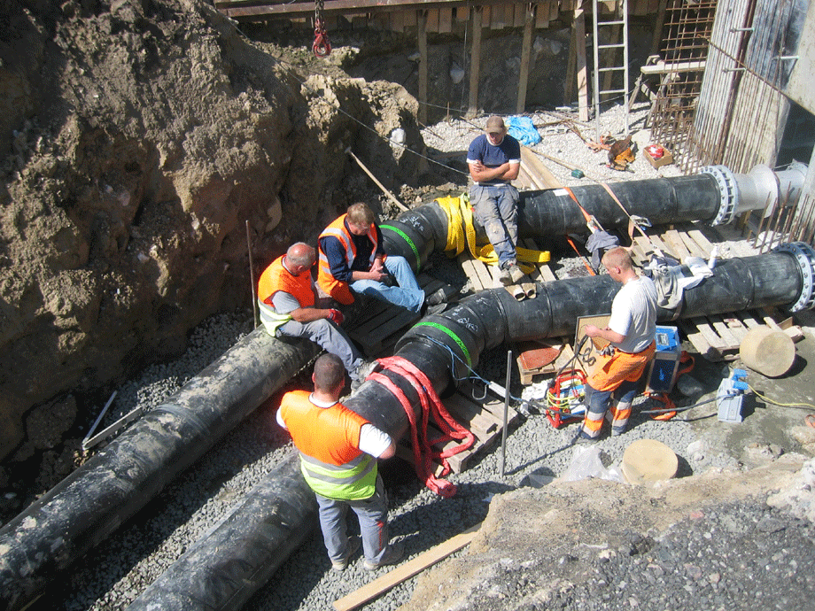 workers on construction area
